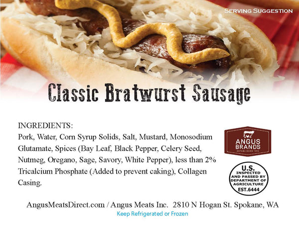 Classic Bratwurst Sausage